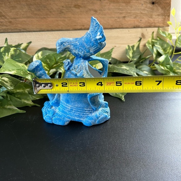 Upcycled Watering Can Planter  Ceramic Shelf Sitter Spring  Blue Counter 6.5 X 4 - Picture 10 of 13